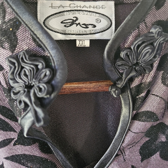 XXL Black mandarin top - Picture 3 of 10